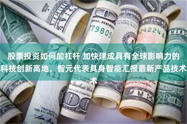 股票投资如何加杠杆 加快建成具有全球影响力的科技创新高地，智元代表具身智能汇报最新产品技术