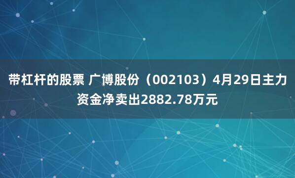 带杠杆的股票 广博股份（002103）4月29日主力资金净卖出2882.78万元