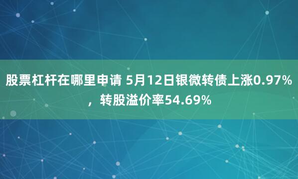 股票杠杆在哪里申请 5月12日银微转债上涨0.97%，转股溢价率54.69%