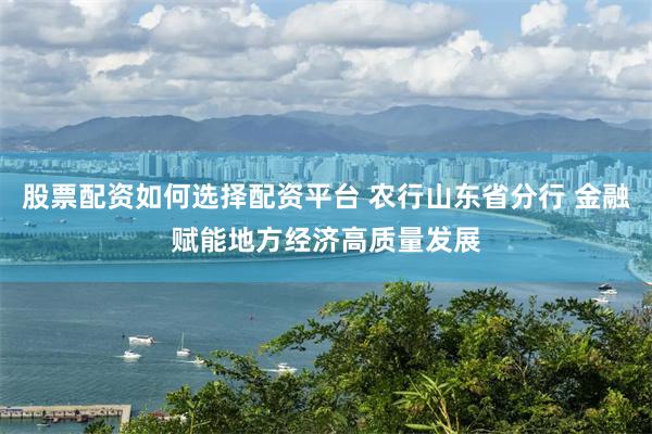 股票配资如何选择配资平台 农行山东省分行 金融赋能地方经济高质量发展