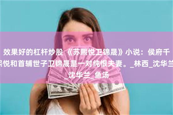 效果好的杠杆炒股 《苏熙悦卫锦晟》小说：侯府千金苏熙悦和首辅世子卫锦晟是一对纯恨夫妻。_林西_沈华兰_鱼汤