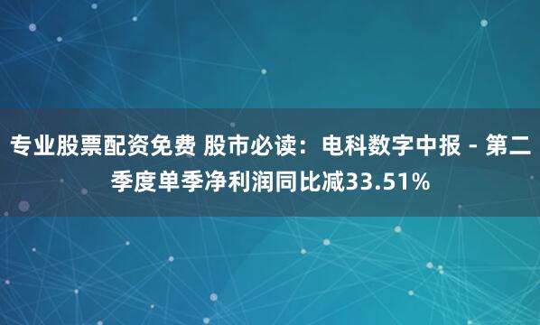 专业股票配资免费 股市必读：电科数字中报 - 第二季度单季净利润同比减33.51%
