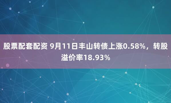 股票配套配资 9月11日丰山转债上涨0.58%，转股溢价率18.93%