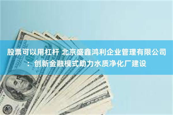 股票可以用杠杆 北京盛鑫鸿利企业管理有限公司:创新金融模式助力水质净化厂建设